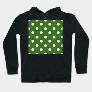 Vintage white dots on green Hoodie